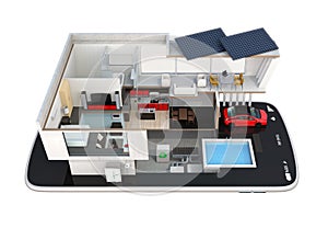 Energy-Efficient house on a smart phone.