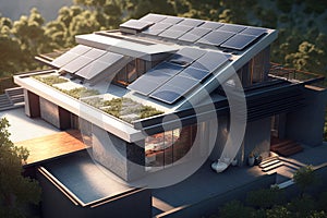 Energy Efficient House With Solar Panels