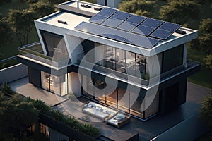 Energy Efficient House With Solar Panels