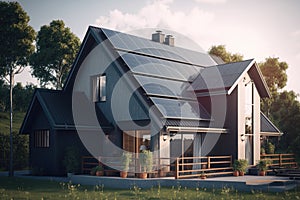 Energy Efficient House With Solar Panels