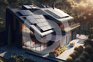 Energy Efficient House With Solar Panels