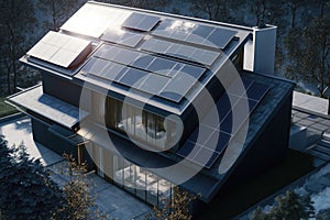 Energy Efficient House With Solar Panels