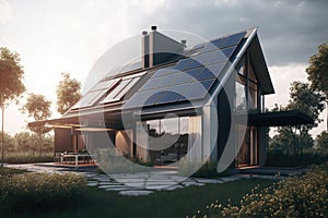 Energy Efficient House With Solar Panels