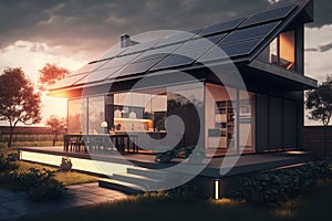 Energy Efficient House With Solar Panels