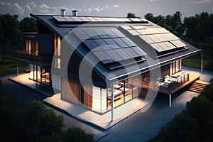 Energy Efficient House With Solar Panels