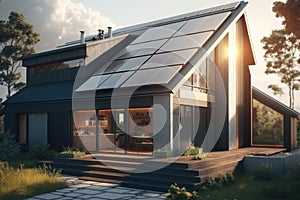 Energy Efficient House With Solar Panels