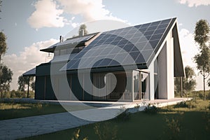 Energy Efficient House With Solar Panels