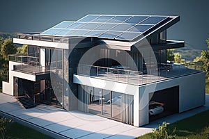 Energy Efficient House With Solar Panels