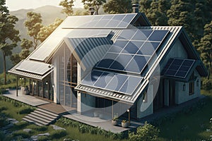 Energy Efficient House With Solar Panels