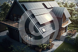 Energy Efficient House With Solar Panels