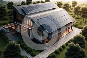 Energy Efficient House With Solar Panels