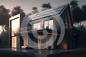 Energy Efficient House With Solar Panels