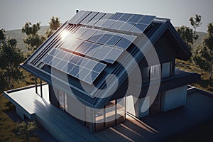 Energy Efficient House With Solar Panels