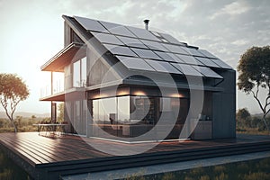 Energy Efficient House With Solar Panels