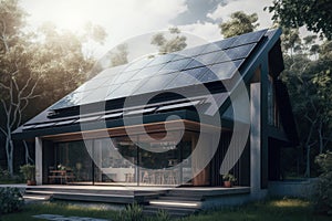 Energy Efficient House With Solar Panels