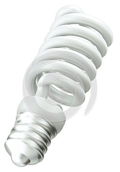 Energy efficient light bulb isolated over white