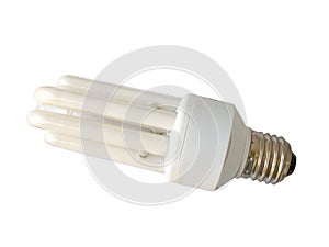 Energy efficient light bulb isolated on white