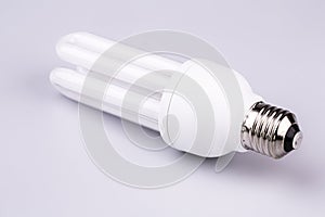 Energy efficient light bulb isolated on white