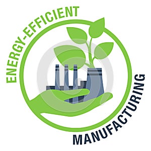 Energy efficient manufacturing - Eco-Friendly icon