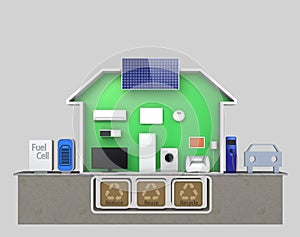 Energy efficient smart house illustration without text