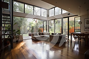 energy-efficient windows and doors, providing natural light and keeping out heat in eco-friendly home