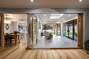 energy-efficient windows and doors, providing natural light and keeping out heat in eco-friendly home