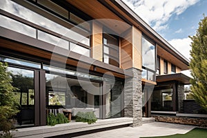 energy-efficient windows and doors, providing natural light and keeping out heat in eco-friendly home