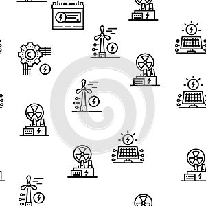 Energy Electricity And Fuel Power Icons Set Vector