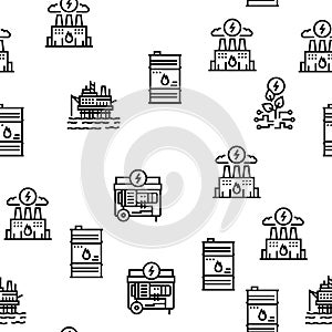 Energy Electricity And Fuel Power Icons Set Vector