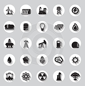 Energy, electricity, power icons Signs and Symbols