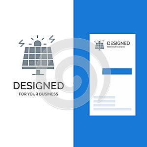 Energy, Environment, Green, Solar Grey Logo Design and Business Card Template