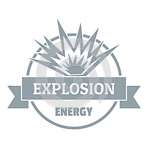 Energy explosion logo, simple gray style