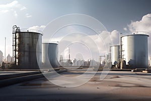 energy factory fuel gas refinery industrial pipe tank industry oil. Generative AI.