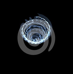 Energy field illustration 3d render man woman inside spiral x-ray