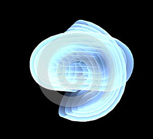 Energy field illustration 3d render man woman inside spiral x-ray vector