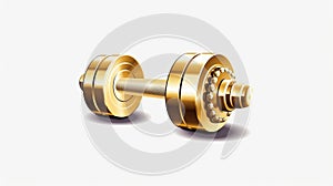 Energy-filled Gold Dumbbell Illustration On White Background photo