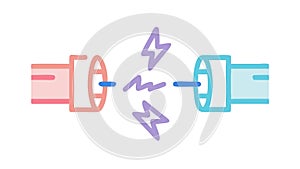 Energy flow connection, symbolizing efficient power and data transfer. vector design Generative AI