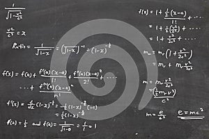 Energy formula on chalkboard