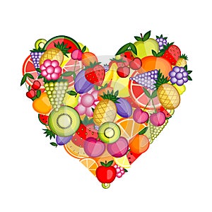 Energy fruit heart shape
