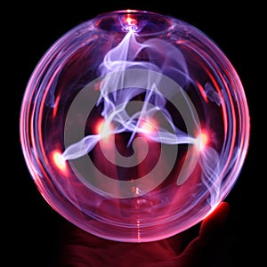 Energy globe, with hand photo