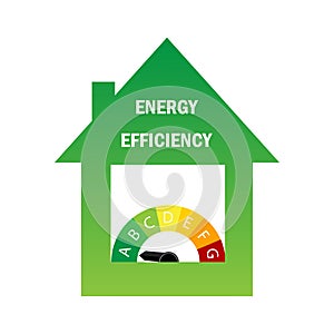 Energy house. energy chart. 3d vector illustration. Chart concept. Vector illustration. Stock image.