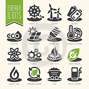 Energy icon set.