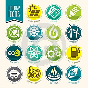 Energy icon set.