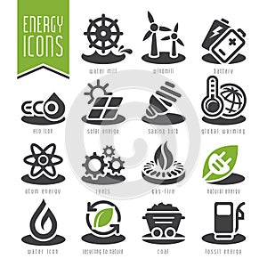 Energy icon set.