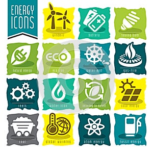 Energy icon set.