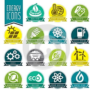 Energy icon set.