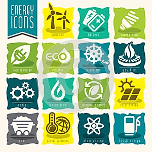 Energy icon set.