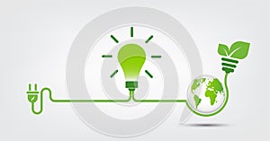 Energy ideas save the world concept Power plug green ecology