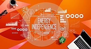 Energy Independence concept with a laptop computer