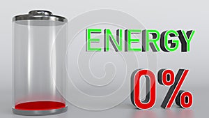 Energy indicator getting low. 3D rendering